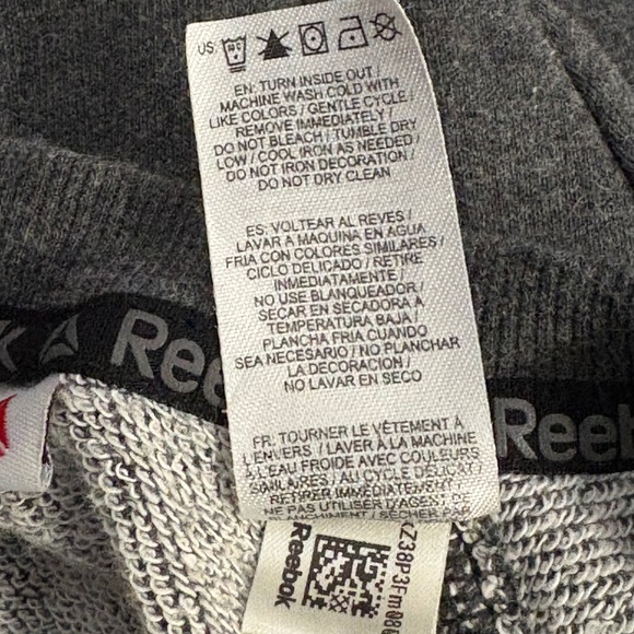 Reebok Gray Logo Sweatshirt Crew Neck Long Sleeve Athleisure Men's Size‎ Large - Picture 9 of 13